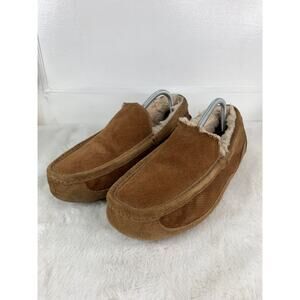 UGG Ascot Corduroy II Chestnut Suede Moccasin Slippers Men’s Size 10
